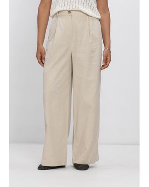 Modström Damen Hosen Galemd Linen Wide Pants - Natur