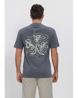 Cast Iron Herren Polos & T-Shirts Short Sleeve R-Neck Regular Fit Single Jersey - Blau