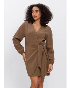 Another Label Damen Kleider Aljeana Dress L/S - Braun