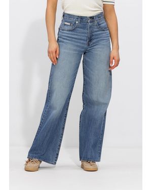 Calvin Klein Damen Jeans The Wide Leg - Blau