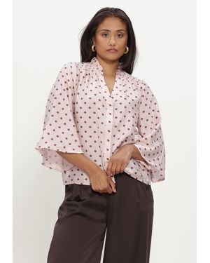 Minus Damen Blusen Msviviana V- Neck Blouse - Pink
