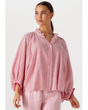 Pom Damen Blusen Blouse Seersucker - Pink