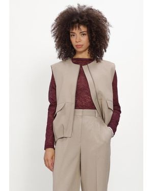 Catwalk Junkie Damen Jacken Check Bodywarmer - Braun
