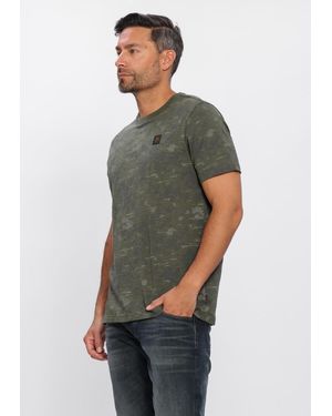 PME LEGEND Herren Polos & T-Shirts Aop Cotton Slub - Grün
