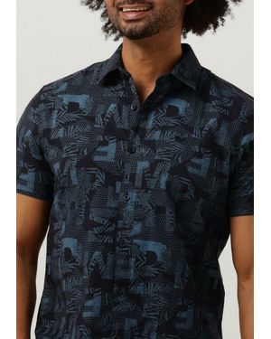 PME LEGEND Casual-oberhemd Short Sleeve Shirt Print On Ctn Slub - Blau