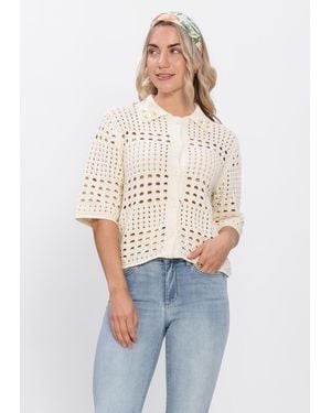 Liu Jo Damen Blusen 3.0 Maglia Aperta M/C - Weiß