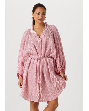 Pom Damen Kleider Dress Seersucker - Pink