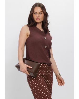 Ydence Damen Tops & T-Shirts Knitted Top Mona - Braun
