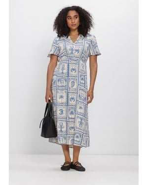 Object Damen Kleider Objvima S/S Midi Dress - Mehrfarbig