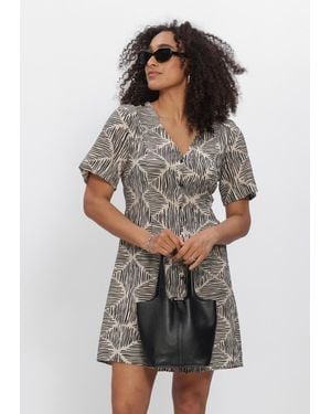 Object Damen Kleider Objnaja S/S V-Neckshort Dress - Grau