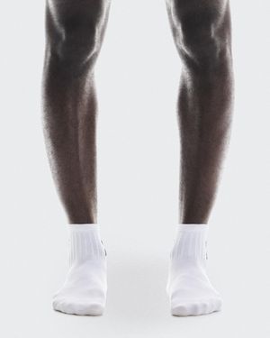 On Shoes Logo Sock Mid 3P - White