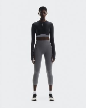 On Shoes Train Lg Sleeve Crop - Black