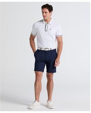 Original Penguin The Player 9" Golf Shorts In Black Iris - Blue