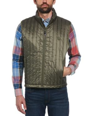 Original Penguin Quilted Gilet In Dusty Olive - Green