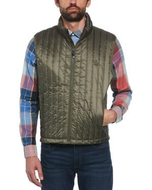 Original Penguin Poly Fill Vertical Channel Gilet In Dusty Olive - Green