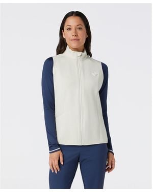 Original Penguin Women's Midweight Golf Vest In Silver Birch Heather - Blue