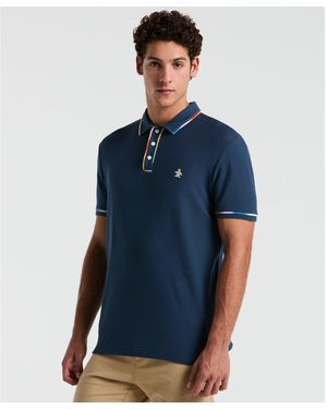 Original Penguin Pride Space Dyed Mesh Polo Shirt In Sargasso Sea - Blue