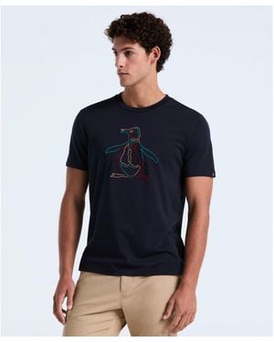 Original Penguin Outline Pete Graphic T-shirt In Dark Sapphire - Blue