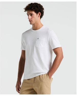 Original Penguin Supima Sticker Pete Pocket T-shirt In Bright White
