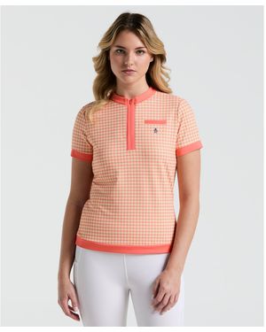 Original Penguin Women's Pete's Bowtie Golf Polo Shirt In Coral Quartz - Red