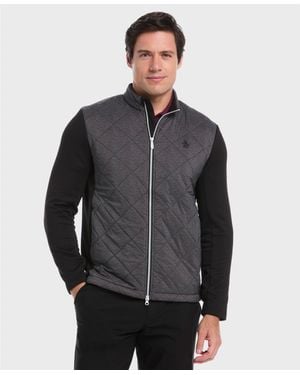 Original Penguin Insulated Printed Golf Jacket In Caviar - Grey