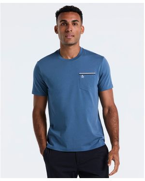 Original Penguin Earl Tape Tipped Pocket T-shirt In Copen Blue