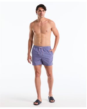 Original Penguin Wavy Lines Print Swim Shorts In Mazarine Blue