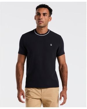 Original Penguin Textured Ringer T-shirt In Dark Sapphire - Blue