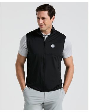 Original Penguin Lightweight Full Zip Golf Gilet In Caviar - Black