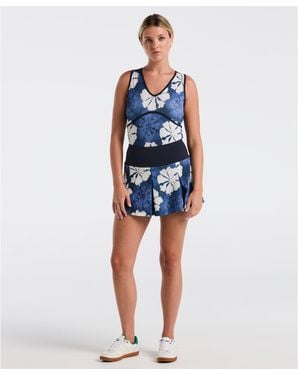 Original Penguin Women's Fuji Floral Tennis Skort In Black Iris - Blue