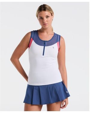Original Penguin Women's Colourblock Tennis Tank Top In Bright White - Blue