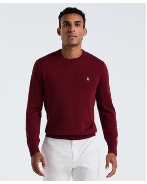 Original Penguin Cotton Crew Neck Jumper In Cabernet - Red