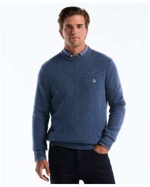 Original Penguin Lambswool Crew Neck Jumper In Sargasso Sea - Blue