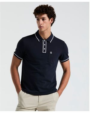 Original Penguin Earl Pique Polo Shirt In Dark Sapphire - Blue