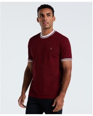Original Penguin Icons Pique T-shirt In Cabernet - Red