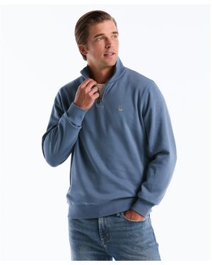 Original Penguin Sticker Pete Quarter Zip Sweatshirt In Copen Blue