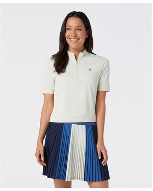 Original Penguin Women's Laser Cut Floral Golf Shirt In Silver Birch - White