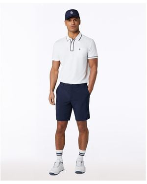 Original Penguin 9" Victory Crest Embroidered Golf Shorts In Black Iris - Blue