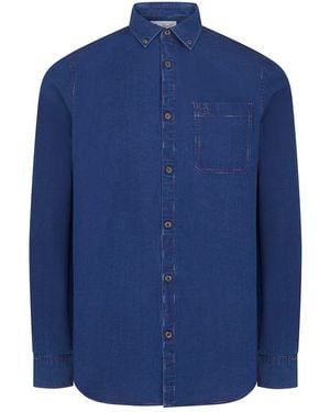 Original Penguin Denim Space Dye Shirt - Blue