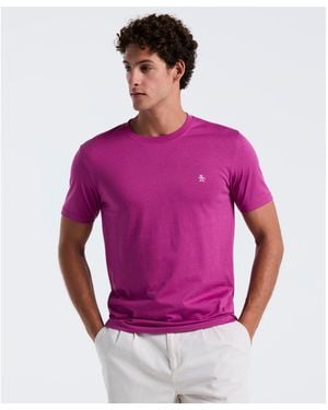 Original Penguin Pin Point Embroidered Pete T-shirt In Vivid Viola - Purple