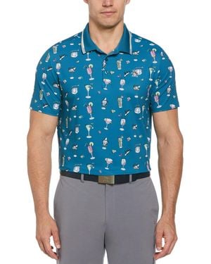 Original Penguin 19th Hole Printed Golf Polo Shirt In Corsair - Blue