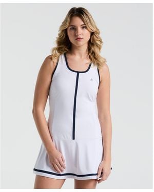 Original Penguin Women's Colour Block Tennis Dress In Bright White - Blue
