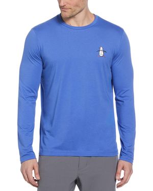 Original Penguin To Do List Long Sleeve Golf T-shirt In Amparo Blue - Purple