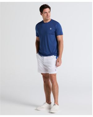 Original Penguin Performance Heritage Blocked 7" Tennis Shorts In Bright White - Blue