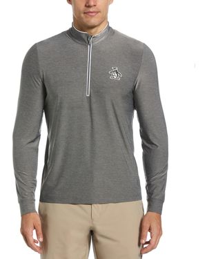 Original Penguin 1/4 Zip Technical Earl Golf Sweatshirt In Quiet Grey Heather