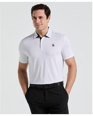 Original Penguin Original Block Design Golf Polo In Bright White