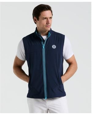 Original Penguin Heritage Lightweight Packable Golf Gilet In Black Iris - Blue