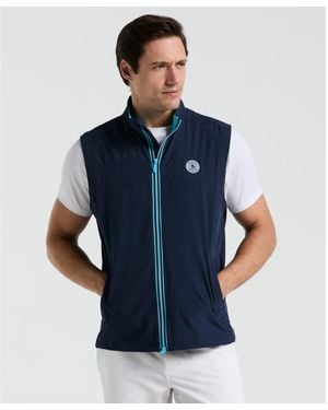 Original Penguin Heritage Lightweight Packable Golf Gilet In Black Iris - Blue