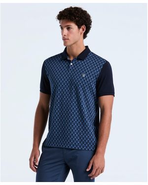 Original Penguin Martini Print Polo Shirt In Dark Sapphire - Blue