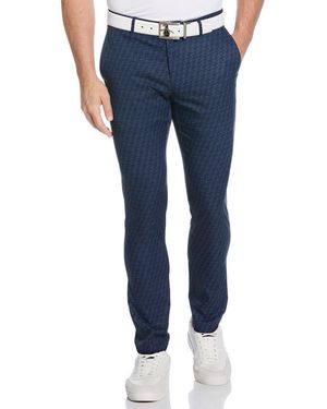 Original Penguin Penguin Print Performance Golf Trousers In Black Iris - Blue